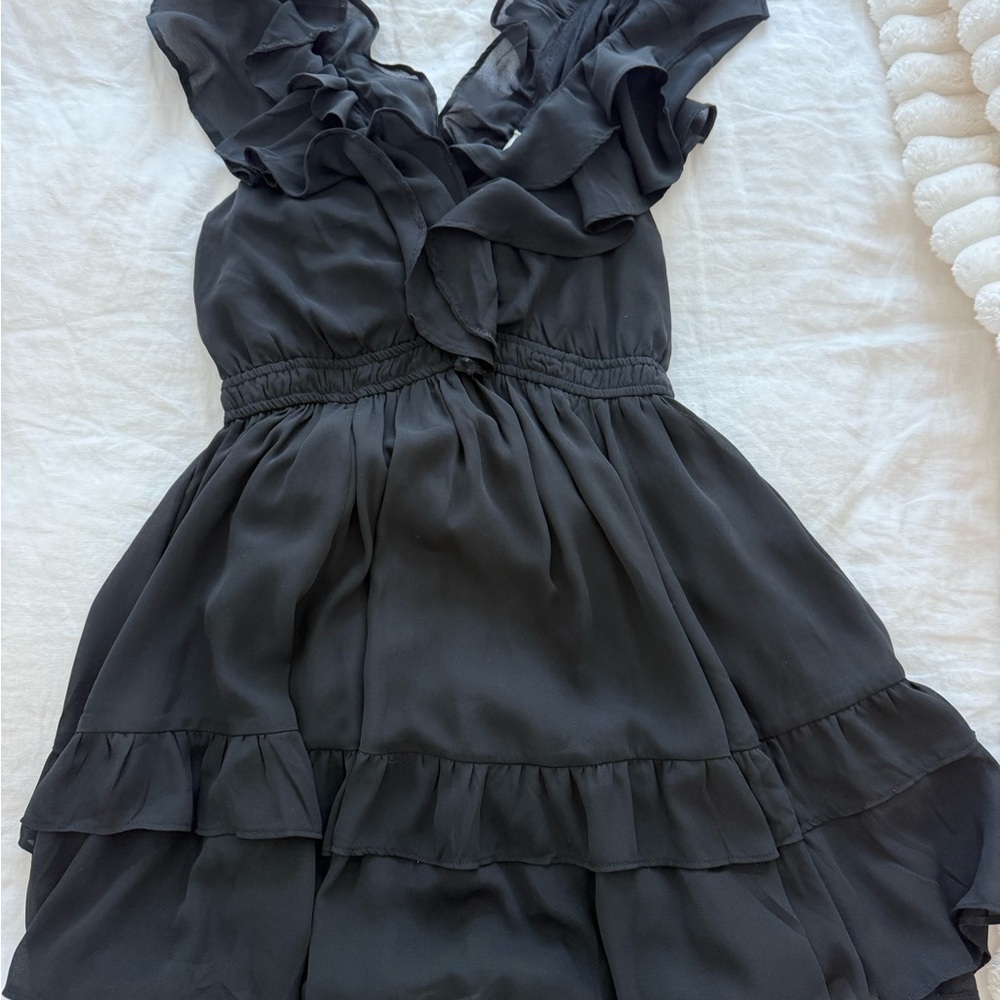 Abercrombie & Fitch Black Ruffled Blouse